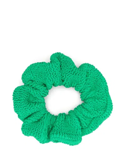 Hunza G Textured Gathered Ruffled Hair Accessory In Emerald