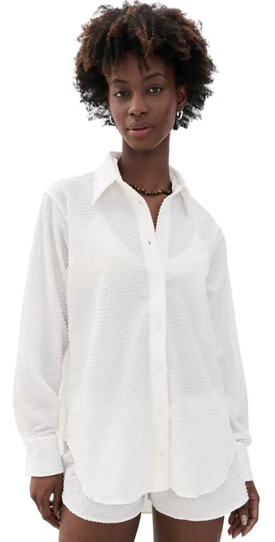 Hunza G Lightweight Sun-protective Shirt In White
