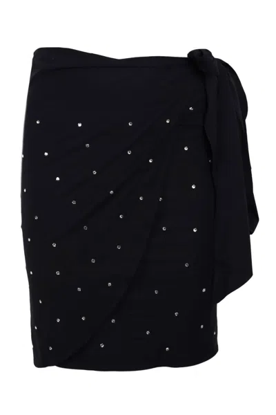 Hunza G Short Swarovski Sarong Black In Blue