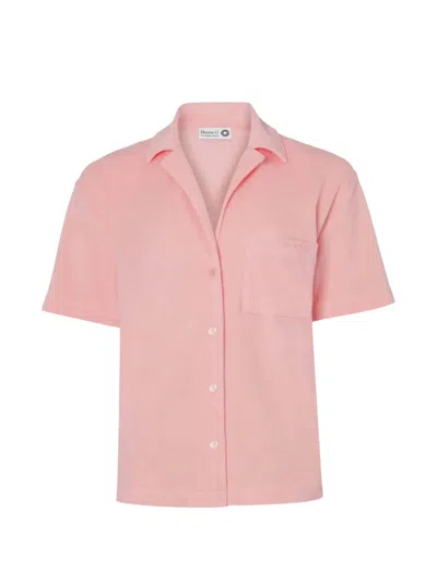 Hunza G Short-sleeve Towelling Shirt In Pink