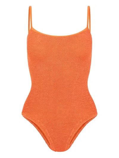 Hunza G Spaghetti-strap Swimsuit In Brown