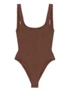 Hunza G Maya Swimsuit Metallic Chocolate One Size