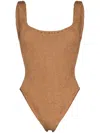Hunza G Classic Square One Piece Metallic Cocoa One Size In Brown