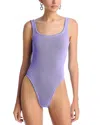 Hunza G Square Neck One-piece Swimsuit In Lilac