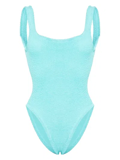 HUNZA G SQUARE-NECK CRINKLED SWIMSUIT