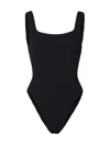 Hunza G Square Neck One-piece Swimsuit With Deep U-back In Black