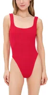 Hunza G Square Neck One Piece Red In Red