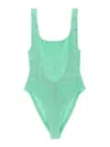 Hunza G 'pamela' Green Backless One-piece Swimsuit