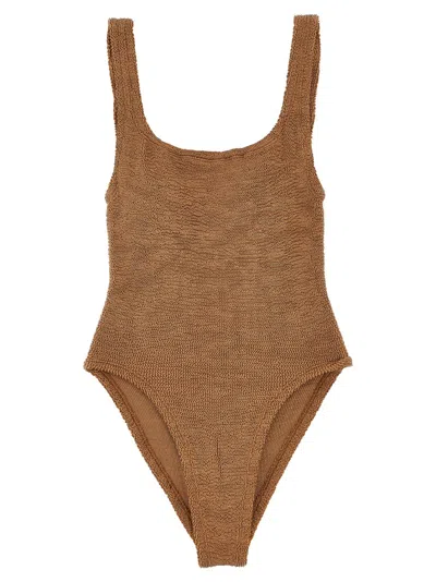 Hunza G Square Neck' One-piece Swimsuit In Brown