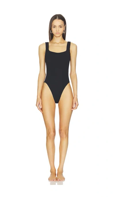Hunza G Square Neck One Piece Swimsuit In Black