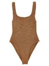 Hunza G Domino Swim One-piece Swimsuit In Brown
