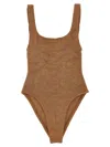 Hunza G Brown One-piece Swimsuit With Squared Neckline In Brown