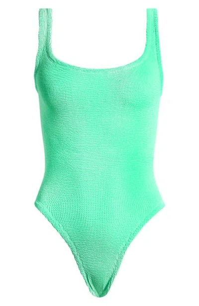 Hunza G Square Neck One-piece Swimsuit In Lime