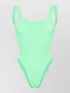 Hunza G Square Neck One Piece Swimsuit Ribbed In Green