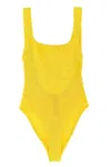 Hunza G Yellow One-piece Swimsuit With Squared Neckline In Tech Fabric Stretch Woman In Yellow