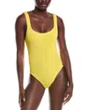 Hunza G Yellow One-piece Swimsuit With Squared Neckline In Tech Fabric Stretch Woman In Yellow