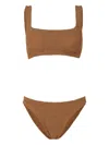 Hunza G Xandra Bikini Cocoa Metallic In Brown