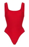 Hunza G Sculpting One-piece Swimsuit For Elegance In Red