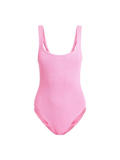 Hunza G Classic Square Neck One Piece In Pink