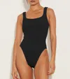 Hunza G Square Neck One-piece Swimsuit With Deep U-back In Black