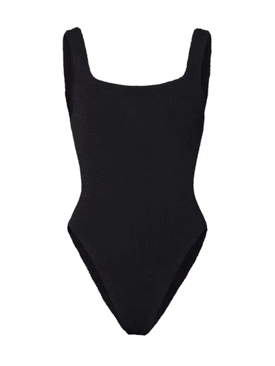 Hunza G Square Neck Swim One Piece Swimsuit In Black