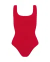 Hunza G Sculpting One-piece Swimsuit For Elegance In Red