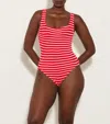 Hunza G Candy-stripe Crinkled Swimsuit In Red/white