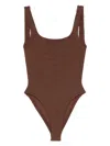 Hunza G Maya Swimsuit Metallic Chocolate One Size