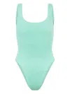 Hunza G 'pamela' Green Backless One-piece Swimsuit In Green