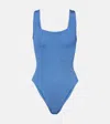 Hunza G Square Neck Swimsuit In Blue