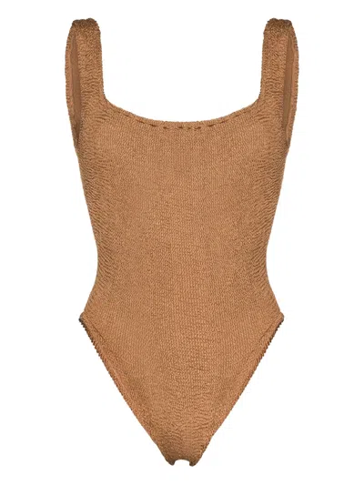 Hunza G Square-neck Swimsuit In Brown