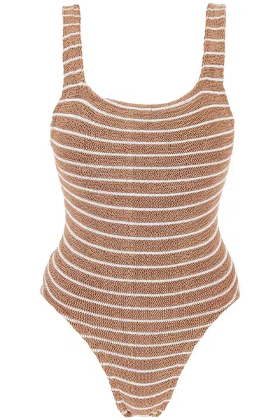 Hunza G Square Neck Swimsuit In Brown