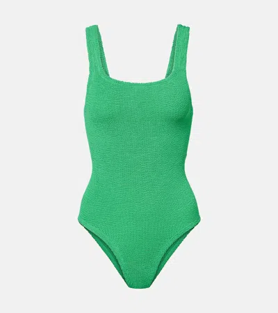 Hunza G Square Neck Swimsuit In Green
