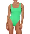 Hunza G Womens Lime Nile Square-neck Swimsuit In Green