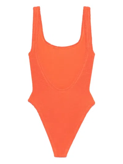Hunza G Square-neck Swimsuit In Orange