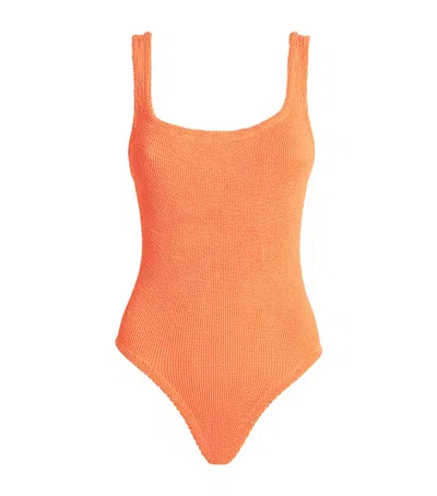 Hunza G Square-neck Swimsuit In Orange