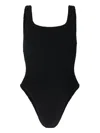 Hunza G Square Neck One-piece Swimsuit With Deep U-back In Schwarz