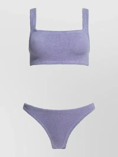 Hunza G Square Neckline High Cut Leg Beachwear In Purple