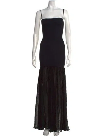 Pre-owned Hunza G Square Neckline Long Dress In Black