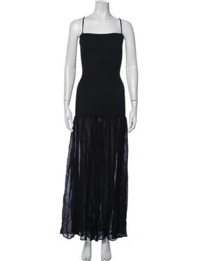 Pre-owned Hunza G Square Neckline Long Dress W/ Tags In Black