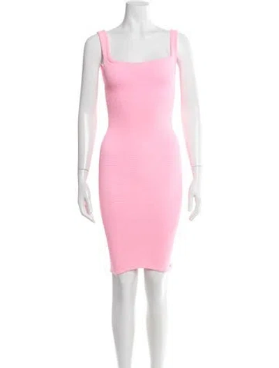 Pre-owned Hunza G Square Neckline Mini Dress In Pink