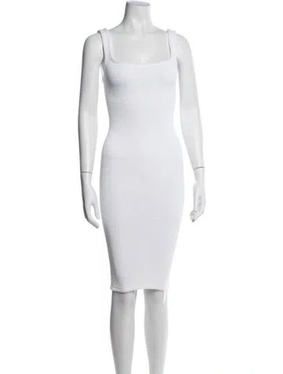 Pre-owned Hunza G Square Neckline Mini Dress In White
