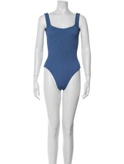 Pre-owned Hunza G Square Neckline Sleeveless Bodysuit In Green