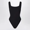 Hunza G Square Neck Swim One Piece Swimsuit In Black