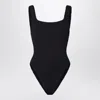 Hunza G Square Neck Swim One Piece Swimsuit In Black