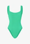 Hunza G Square-neck High-cut One-piece Swimsuit In Green
