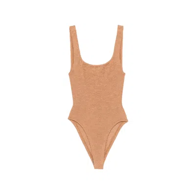 Hunza G Crinkle-effect Square-neck Swimsuit In Multi