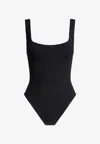 Hunza G Square Neck One-piece Swimsuit With Deep U-back In Black