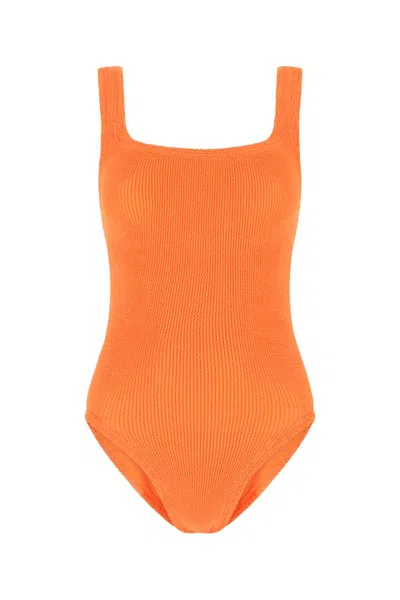 Hunza G Square-neck One-piece Swimsuit In Orange
