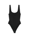 Hunza G Square Neck One-piece Swimsuit With Deep U-back In Black